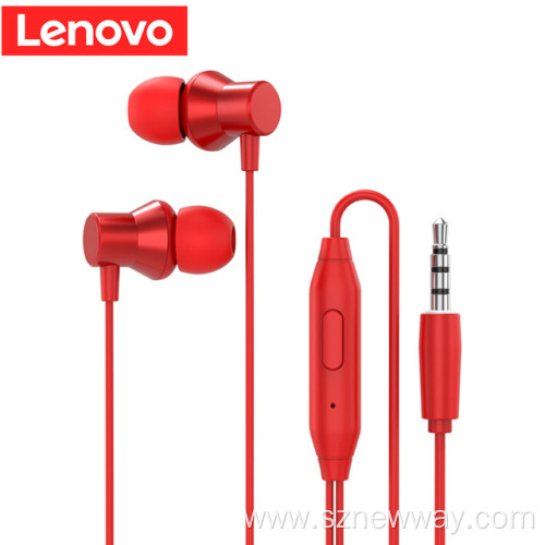 Lenovo HF130 headphones with mic wired neckband earphone